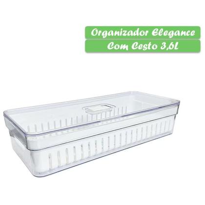 Imagem de Organizador De Alimentos E Frutas 3,6 Litros 33 Cm Com Cesta