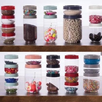 Imagem de Organizador De Alimentos Gire E Trave Empilhável 155 Ml