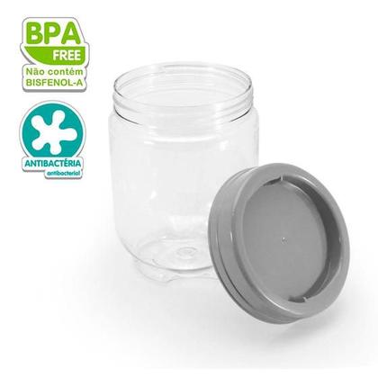 Imagem de Organizador de Alimentos Gire e Trave Empilhável 380ML Cinza