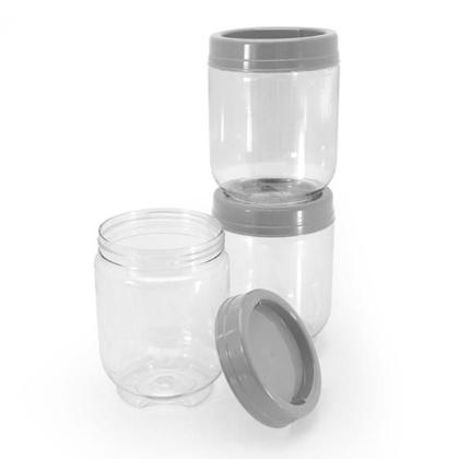 Imagem de Organizador de Alimentos Gire e Trave Empilhável 380ML Cinza