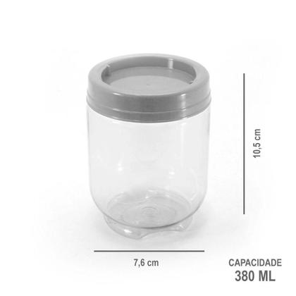 Imagem de Organizador de Alimentos Gire e Trave Empilhável 380ML Cinza