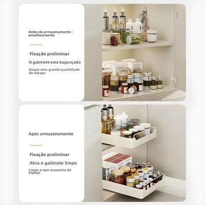 Imagem de Organizador De Armário Para Temperos Com Gaveta Deslizante, Novo Suporte De Armazenamento Para