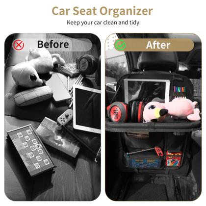 Imagem de Organizador de Banco Traseiro de Carro LUCMO com Suporte para Tablet - 2 Peças (Preto)