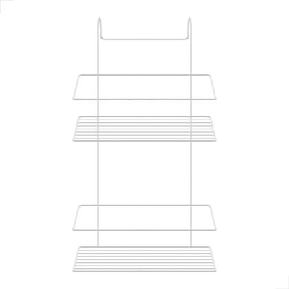 Imagem de Organizador de Banheiro Aramado 2 Andares Branco 47cm  Suporte para Shampoo e Sabonete