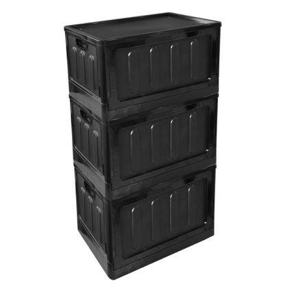 Imagem de Organizador De Banheiro Desmontável Empilhável 75L Preto