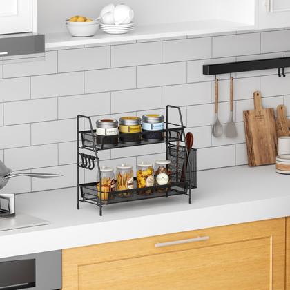 Imagem de Organizador de banheiro VITVITI, bancada de 2 camadas com ganchos de cesta