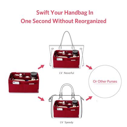 Imagem de Organizador de bolsas ZTUJO em tecido de feltro vermelho médio para Speedy 25 e 30