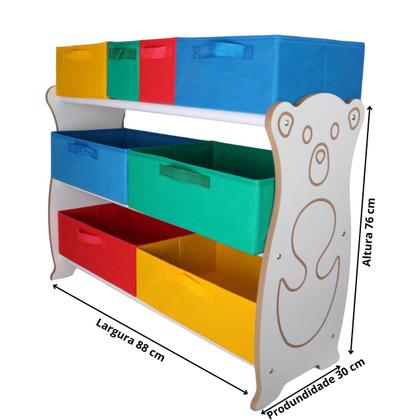 Imagem de Organizador De Brinquedos Grande Colorido Tematizado Ursinho