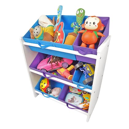 Imagem de Organizador de Brinquedos Infantil Médio AZUL E VIOLETA