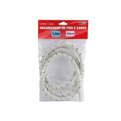 Imagem de Organizador de Cabos Espiral Forceline 20x1,5mm Branco 1,5m