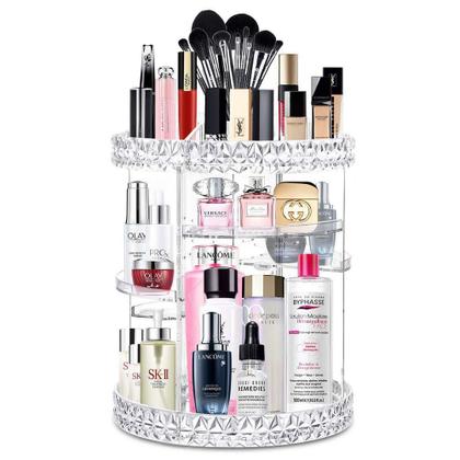 Imagem de Organizador De Cosmético Maquiagem Acrílico Giratório 360º Grande Transparente