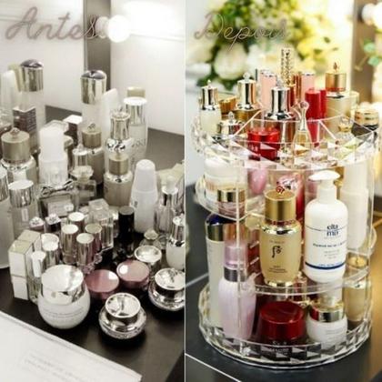 Imagem de Organizador De Cosmético Maquiagem Acrílico Giratório 360º