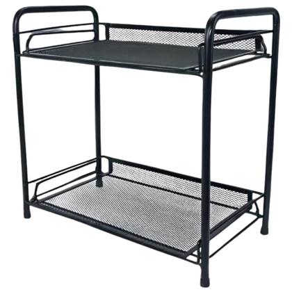 Imagem de Organizador de Cosméticos Aramado 2 Prateleiras Preto 36x32,5cm para Banheiros Penteadeiras Armários