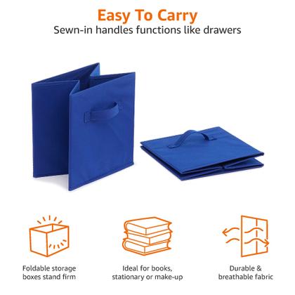 Imagem de Organizador de cubos de armazenamento Amazon Basics Navy Blue, pacote com 6