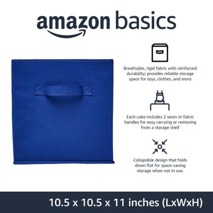 Imagem de Organizador de cubos de armazenamento Amazon Basics Navy Blue, pacote com 6