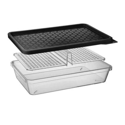 Imagem de Organizador de Frios Translucido com Tampa Preta UZ - UZ Utilidades