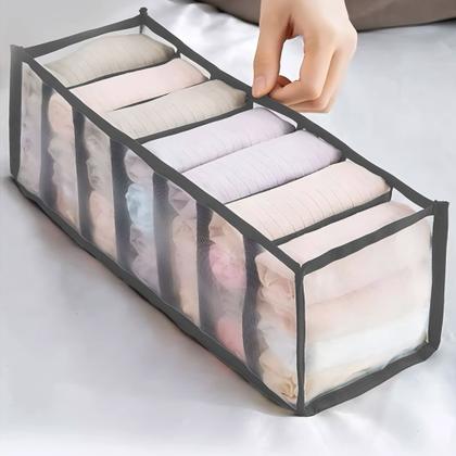 Imagem de Organizador De Gaveta 35x32x10 - 7 Divisórias Dobrável Guarda Peças Intimas Sutiã Meias Colmeia