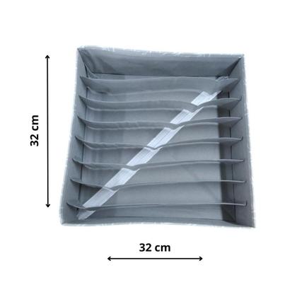 Imagem de Organizador de Gaveta com 8 Compartimentos Dobrável TNT Cinza 32 cm