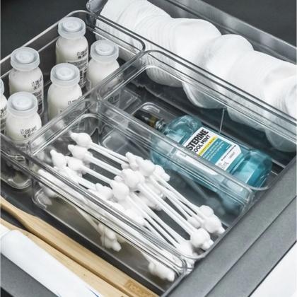 Imagem de Organizador de Gaveta Modular 15 x 7 x 5cm Multiuso Removível Divisória Organização P/ Escritório Cozinha Cesto Caixa