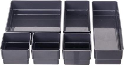 Imagem de Organizador de Gaveta Para Escritorio Bjuterias Maquiagem 6 Peças Preto