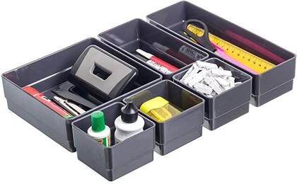 Imagem de Organizador de Gaveta Para Escritorio Bjuterias Maquiagem 6 Peças Preto