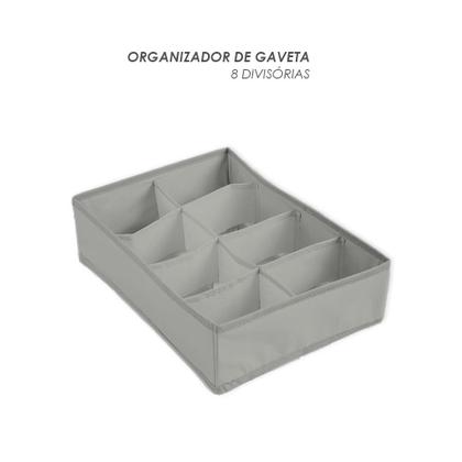 Imagem de Organizador de Gavetas com 8 Divisórias Meias Roupa Íntima