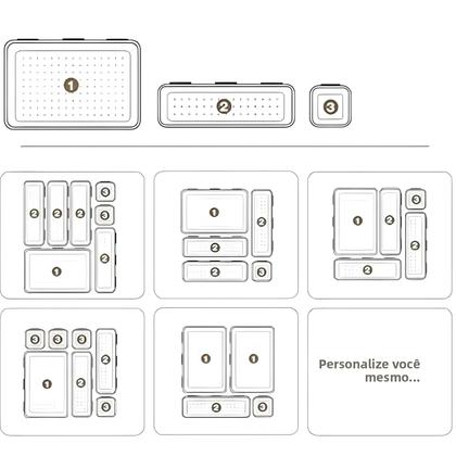 Imagem de Organizador De Gavetas De Plástico Interligáveis 32PCS, Divisores De Bandeja Rasa Para Armazenamento