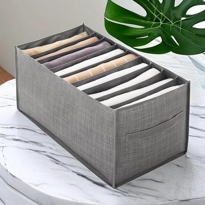 Imagem de Organizador De Gavetas Dobrável Para Roupas, Caixa De Armazenamento Com Divisores Para Guarda-Roupa,