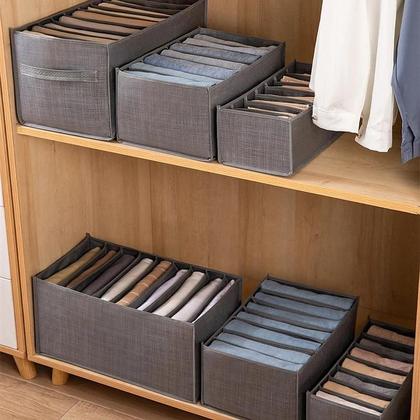 Imagem de Organizador De Gavetas Dobrável Para Roupas, Caixa De Armazenamento Com Divisores Para Guarda-Roupa,