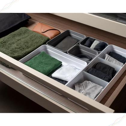 Imagem de Organizador De Gavetas Multiuso Logic Ou Tamanho P (11,5 x 17 x 5,5cm)