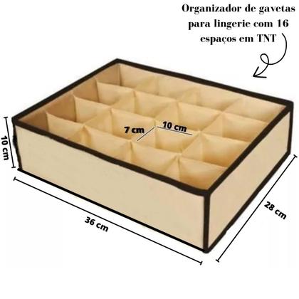 Imagem de Organizador de gavetas para roupa intima 16 espaços tnt 