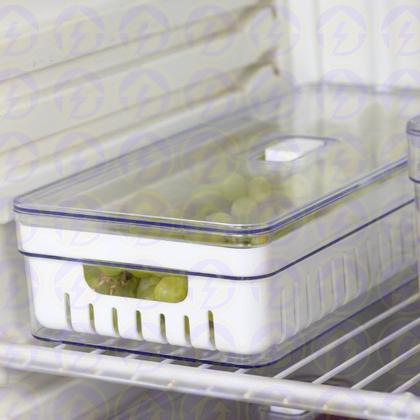 Imagem de Organizador de Geladeira 3,6L com Tela Porta Ovos e Tampa 5un