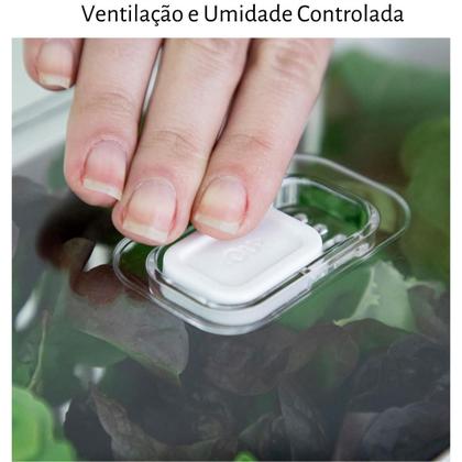 Imagem de Organizador de geladeira clear fresh com cesto 5 litros natural