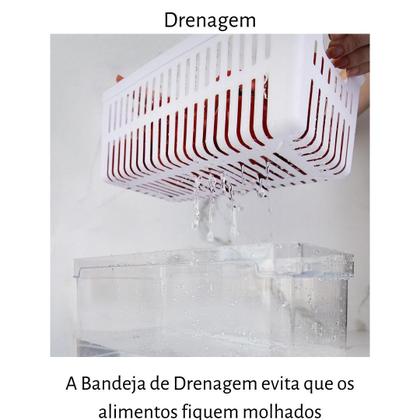 Imagem de Organizador de geladeira clear fresh com cesto 5 litros natural