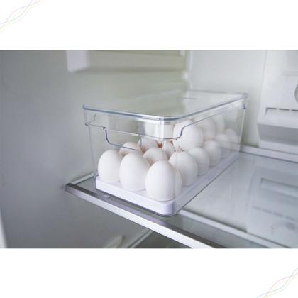 Imagem de Organizador de Geladeira Clear Fresh Natural Com Cesto Escorredor Travas e Válvula Ou