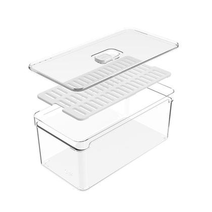 Imagem de Organizador De Geladeira Com Tampa Clear Fresh 30x15x13cm Natural