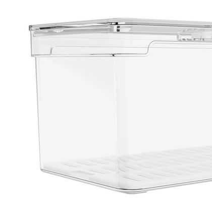 Imagem de Organizador De Geladeira Com Tampa Clear Fresh 30x15x13cm Natural