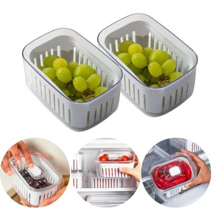 Imagem de Organizador De Geladeira Ou Clear Fresh 650Ml Natural 3Potes