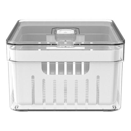 Imagem de Organizador de Geladeira OU Salada Frutas e Verduras Cesto Escorredor Clear Fresh 2,2L
