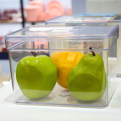 Imagem de Organizador de Geladeira Para Frutas Retangular 3,8 Litros Com Tampa 0567