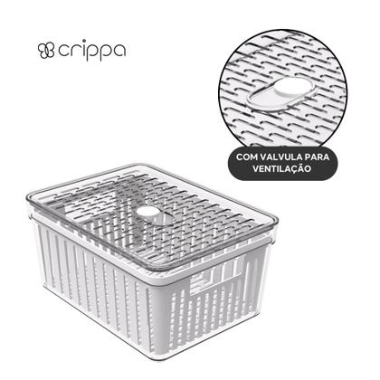 Imagem de Organizador De Geladeira Pequeno Frutas Legumes Com Cesto