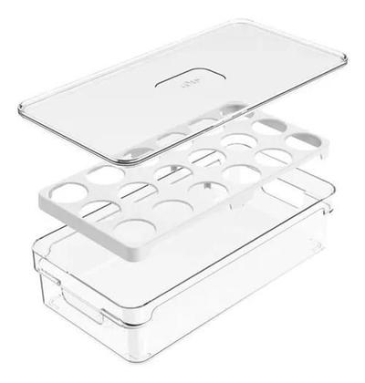 Imagem de Organizador De Geladeira Porta 18 Ovos Com Tampa Ou Compacto