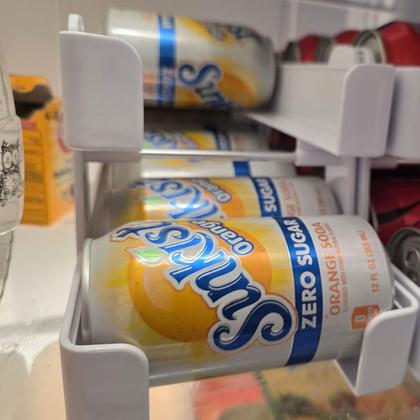 Imagem de Organizador de Geladeira Porta Lata Despensa Armario Prateleira Bebida Suco Refrigerante Armazenamento Resistente