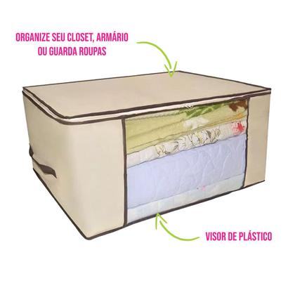 Imagem de Organizador de Guarda-Roupa Closet Armazena Edredon Roupa de Cama Anti-Mofo kit 5 peças