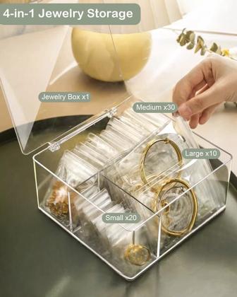 Imagem de Organizador de Joias HomePekite 4 em 1 com 60 Bolsos Antimanchas