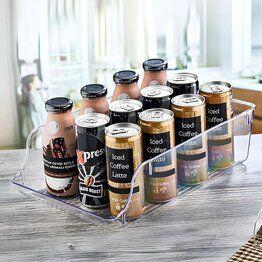 Imagem de Organizador de Latas Geladeira Transparente G Empilhável Refrigerante Cerveja Despensa