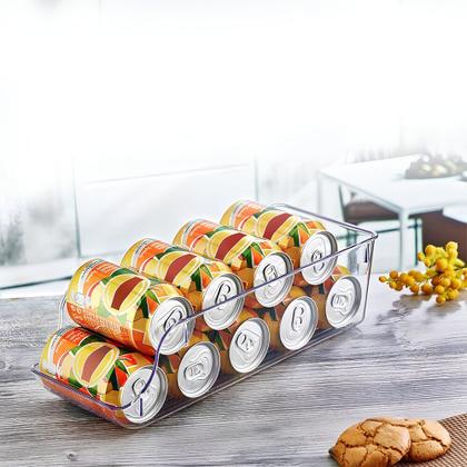 Imagem de Organizador de Latas Transparente P Despensa Geladeira Refrigerantes Cervejas