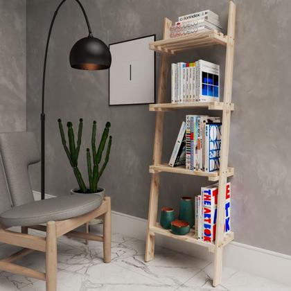 Imagem de Organizador De Livros Escada C/ 4 Prateleiras Pinus
