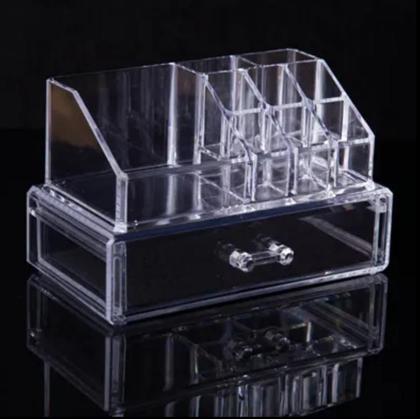 Imagem de Organizador de Maquiagem Acrílico com 3 Gavetas e 16 Nichos - Porta Pincéis e Batom