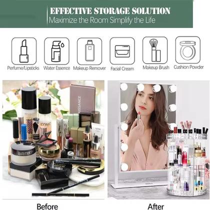 Imagem de Organizador de Maquiagem Acrílico Giratório 360G 
